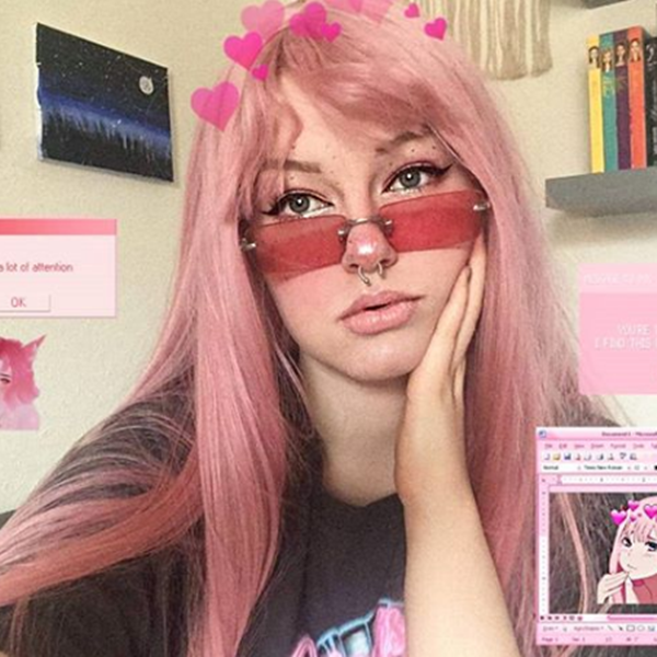 Cos Long Straight Pink Wigs