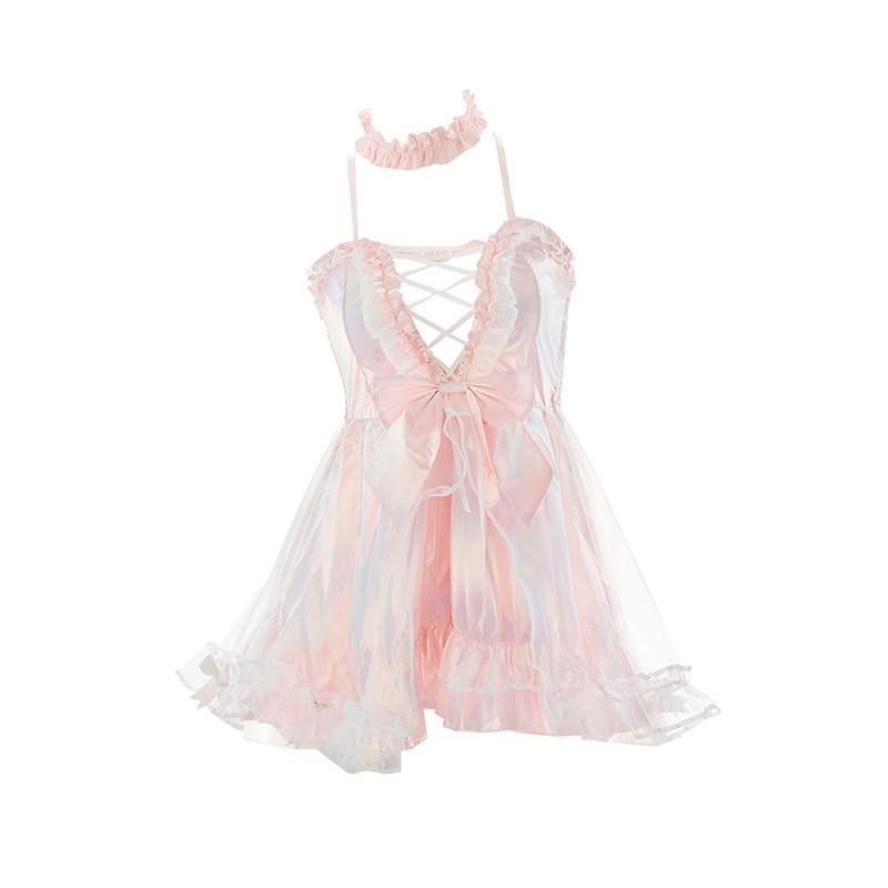 Holographic Babydoll Dress - babydoll dress, dresses, harajuku, hologram