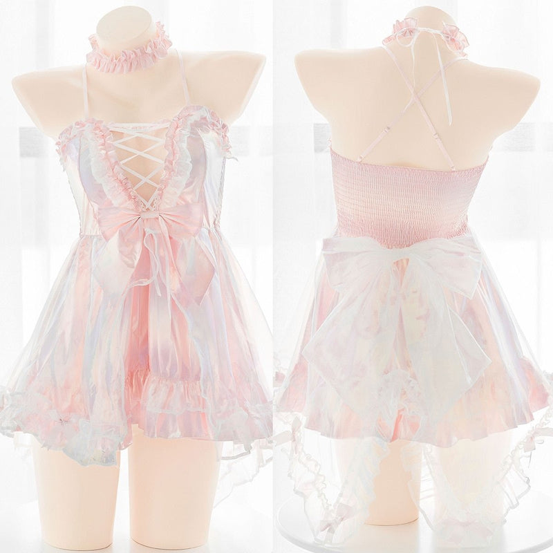 Holographic Babydoll Dress - babydoll dress, dresses, harajuku, hologram