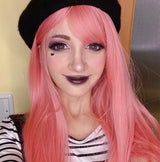 Cos Long Straight Pink Wigs