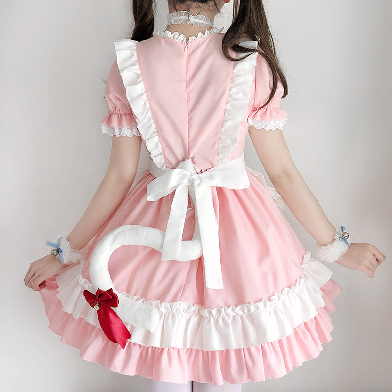 Cosplay Pink Maid Dress