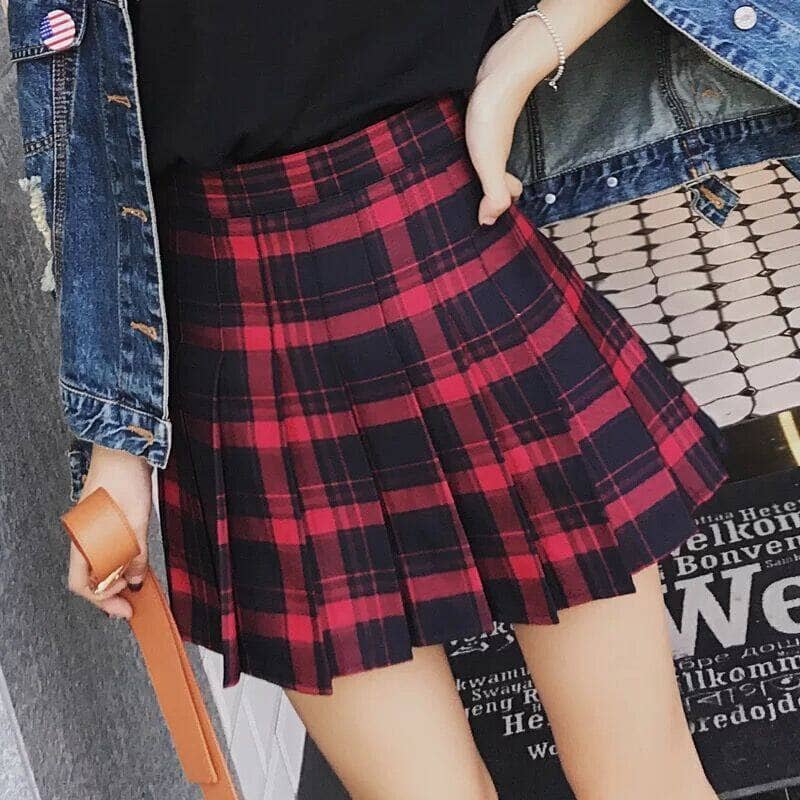 Double Color Plaid Skirt SD00628 Skirt SYNDROME - Cute Kawaii Harajuku Street Fashion Store 