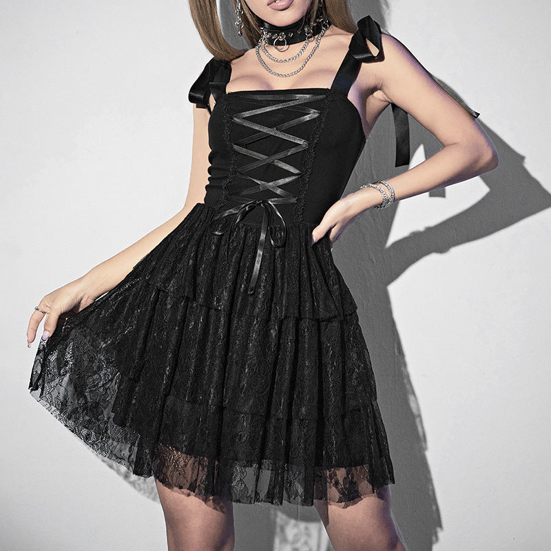 Bretelle Gothic Corset Dress