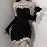 Ruffled Black Corset Dress