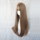 Cute Long Straight Light Brown Wig