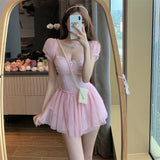 Mesh Pink Lace Dress