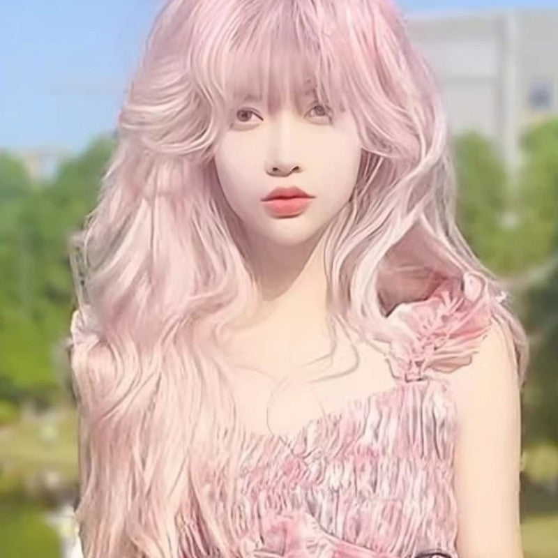Long Curly Pink Wigs