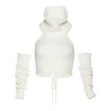 Y2K Pure Sexy Slim Knit Vest cutiepeach White S 