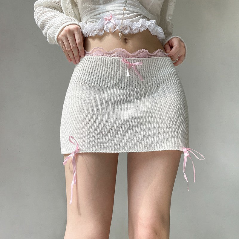 Lace Wool Knit Skirt
