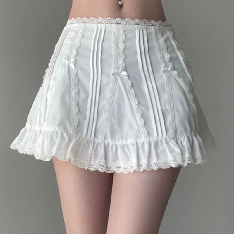 White Mini Lace Skirt