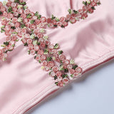Granola Girl Floral Satin Corset Elegant Pink Camisole cutiepeach 