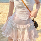 Fluttering Dainty Petals Fairyore Cottagecore Princesscore Coquette Skirt with Optional Top Set - Starlight Fair