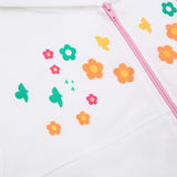 Kawaii Pink Patchwork Floral Print Zipper Hoddie cutiepeach 