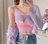 Neon Knitted Butterfly Top
