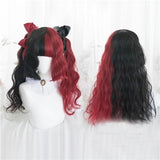 Black & Red Wig - Long Curly Wig - wig