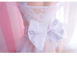 White Bride Lingerie Bodysuit Bridal Wedding Lace Tutu Skirt Headpiece Garter 