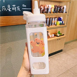 Candy Bun Water Bottles - 900ml / White Teddy - bottles, drinking, drinkware, glass, glass bottle