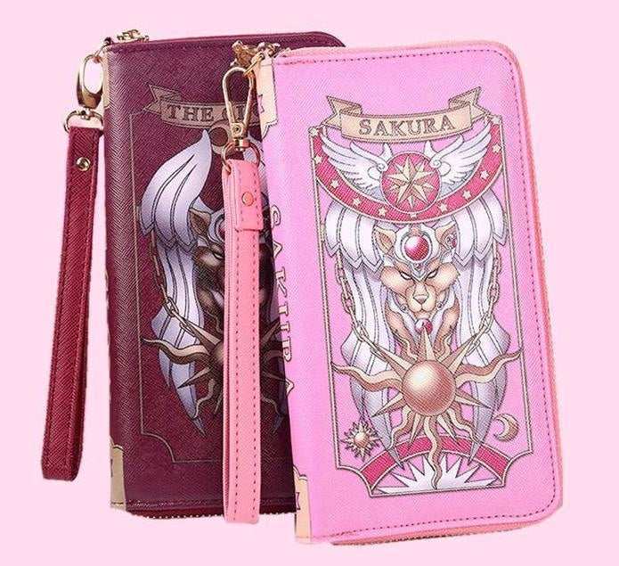Card Captor Sakura Anime Cosplay Magical Girl Cardcaptor Mahou Shoujo Zipper Wallet 