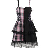 Alt girl black pink suspender dress ah0167 Dresses Cutiekill Black pink mix S 