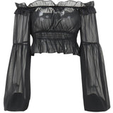 Fairy lace goth dress ah0193 Dresses CUTIEKILL Crop top only Black S