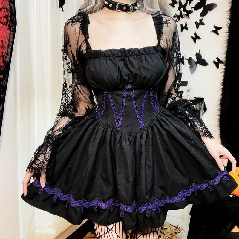 Magic goth bubble lace dress ah0095 Dresses Cutiekill 