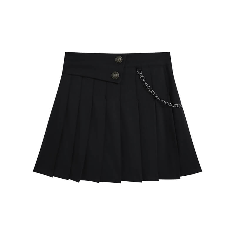 cutiekill-plus-size-vintage-button-chain-a-line-pleated-skirt-c00956