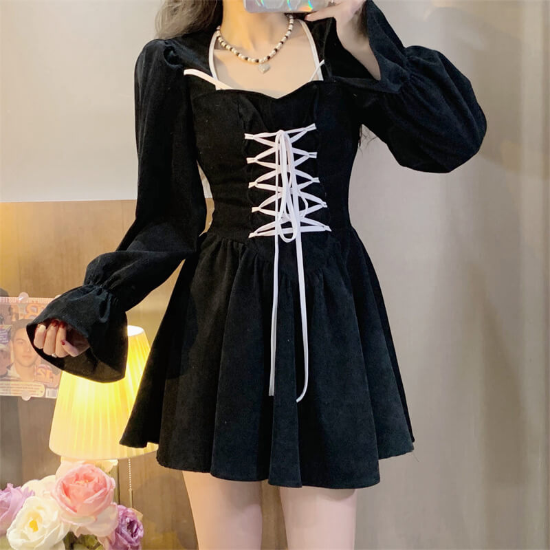cutiekill-plus-size-vintage-ribbon-black-dress-pl0069
