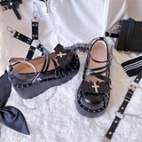 Devil’s Mistress Lolita Mary Janes - babydoll shoes, bat, bat wing, bats, buckle shoes