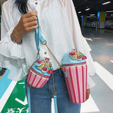 Kawaii Embroidered Cupcake Handbag Purse 3D Cake Cherries Harajuku Lolita Fashion Bag