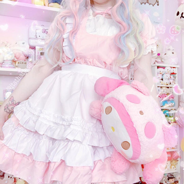 Cosplay Pink Maid Dress