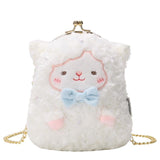 Little Lamb Plush Pouch - bags, clip bag, coin pouch, cute, fairy kei
