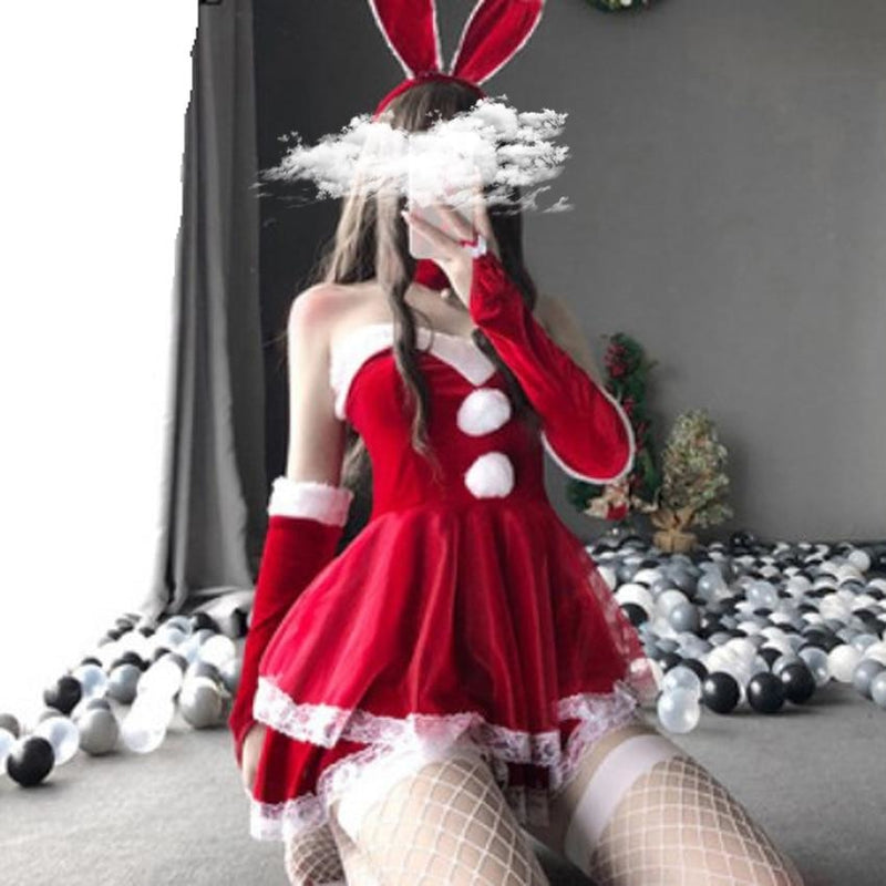 Luxury Santa Bunny Dress Set - bunny, christmas, christmas dress, cute dresses