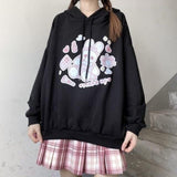 Make Up Bunny Hoodie (3 Colors) hoodie Kawaii Babe Black S 