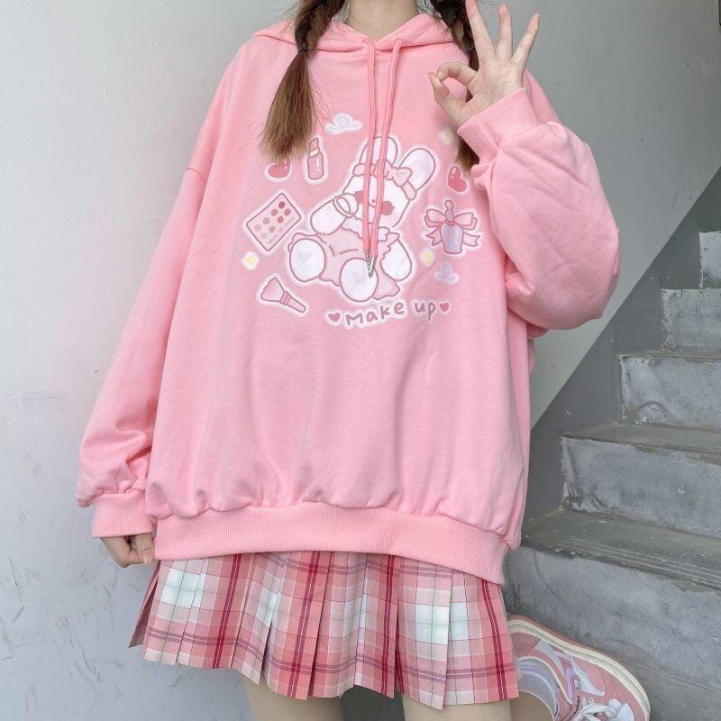 Make Up Bunny Hoodie (3 Colors) hoodie Kawaii Babe 