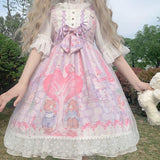 Neko Family Tree Lolita Dress - bear dress, bears, cats, girly, jsk