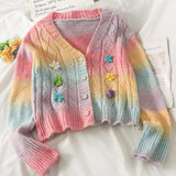 Pastel Rainbow Cardigan - 70s, cardigan, cardigan sweater, cardigans, fairy kei