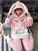 Plush Bunny Winter Pajama Set - M - pajamas