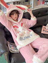 Plush Bunny Winter Pajama Set - pajamas