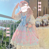 Pocket Kitten Lolita Dress - Blue - cat dress, dresses, chiffon, classic lolita, fairy kei