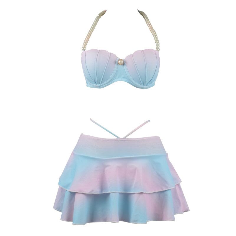 Mermaid Shell Skirt Bikini Kawaii Babe Short Skirt + Top S 