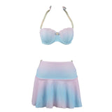 Mermaid Shell Skirt Bikini Kawaii Babe High Waist Skirt + Top S 