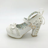 Dainty Corset Wedding Heels Frilly Bow Lolita Sandals High Heels EGL Community by Kawaii Babe