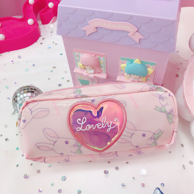 Lovely Heart Pink Cosmetic Bag