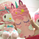 pastel fairy kei magical unicorn phone case iphone cases 3d soft rubber stars hearts pink by kawaii babe
