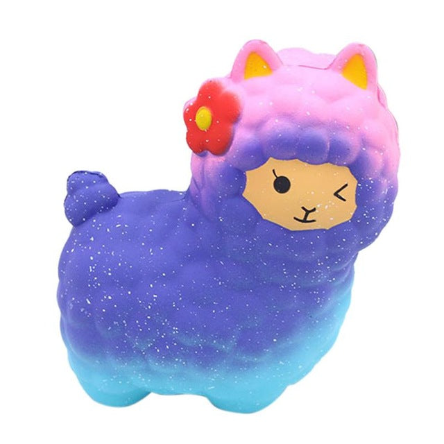 blue galaxy alpaca squeeze toy alpacasso stress ball stress relief autism stim stimming kawaii fairy kei by kawaii babe