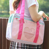 Pastel Purple Heart Handbag Duffle Messenger Bag Cute Harajuku Kawaii Fashion Fairy Kei