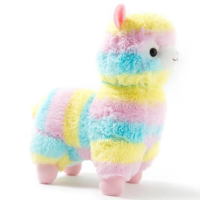 Rainbow Alpaca ALpacasso Kawaii Stuffed Animal Plush Plushie Kawaii Kidcore Toywave Pastel Fairy Kei