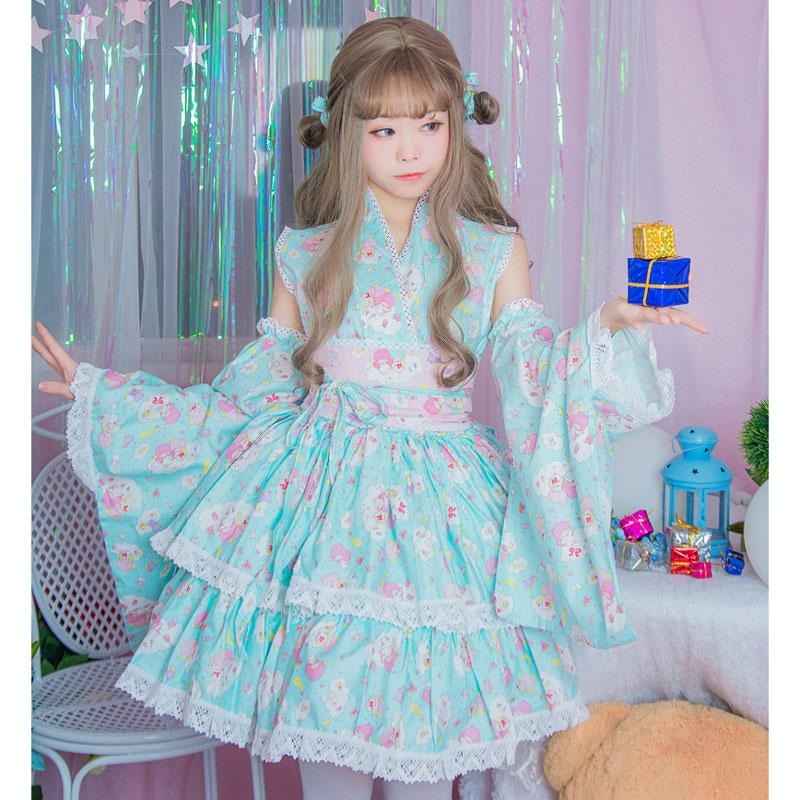 Twin Star Kimono Dress - chinese, classic lolita, fairy kei, japan, japanese